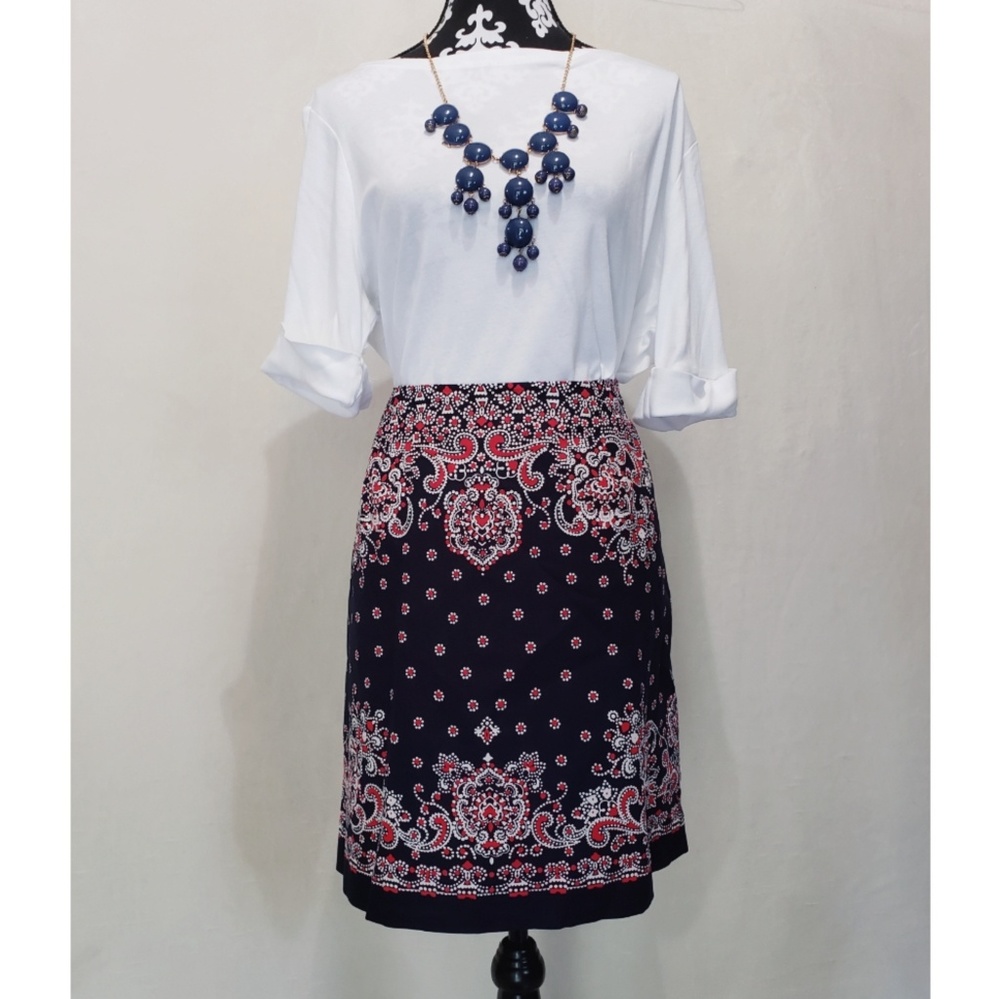 Talbots | Patterned Midi Skirt